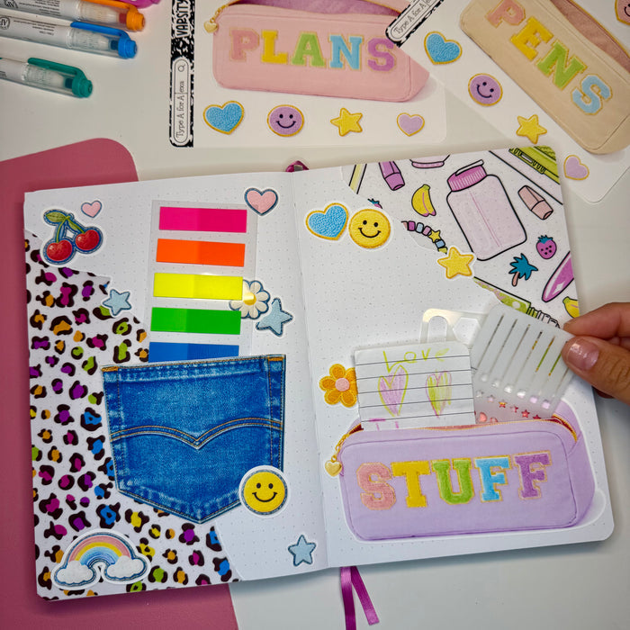 Bookish Varsity Pouch Jumbo Journaling Sticker Pocket