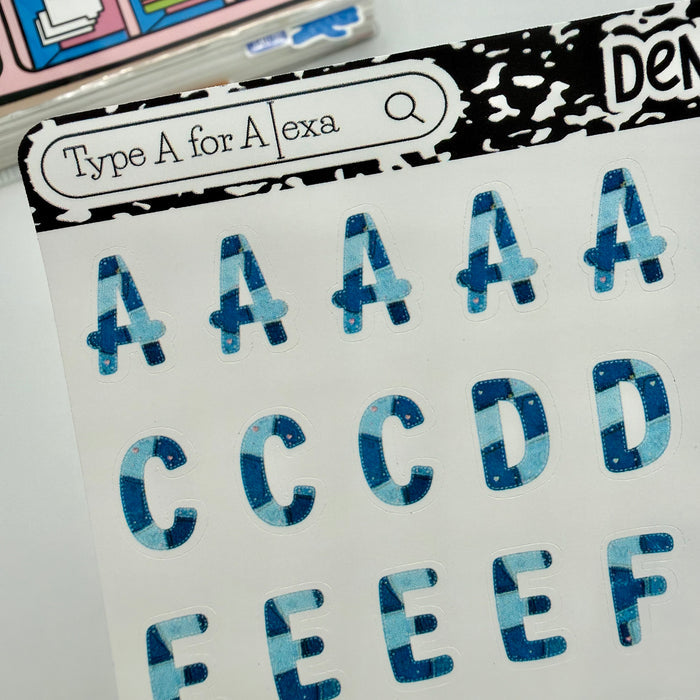 Denim Font Stickers