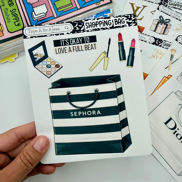 Shopping Bag Jumbo Journaling Sticker Pocket