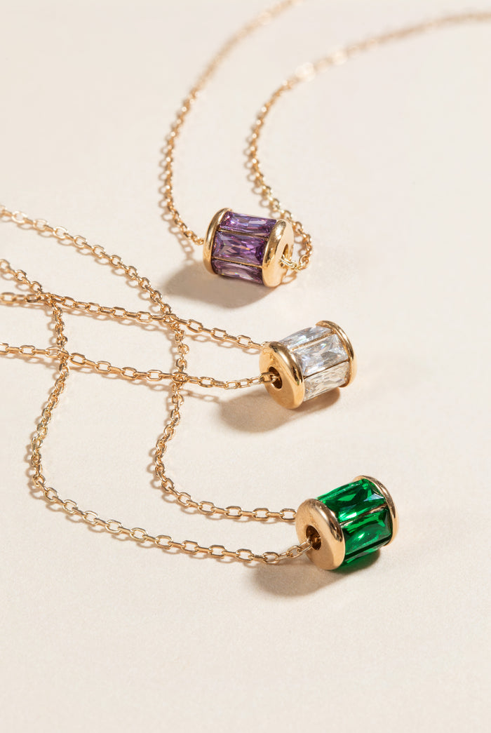 April Birthstone Precious Pendant Necklace