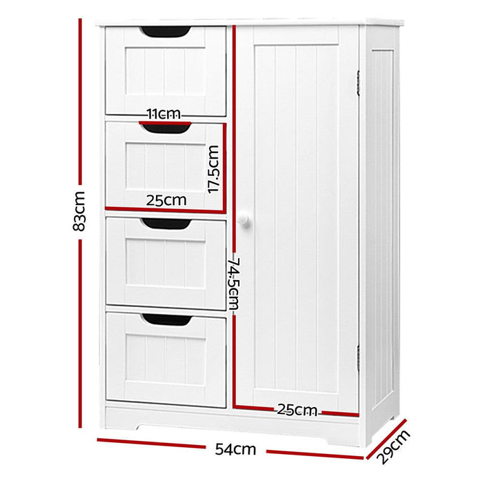 Artiss Bathroom Cabinet Storage Drawers White -Home Living Store - -