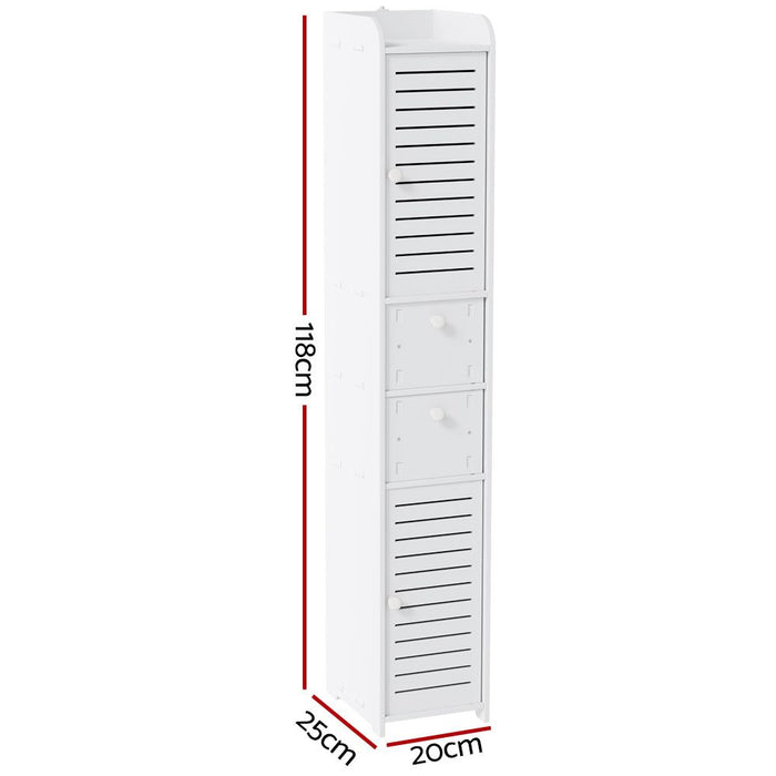 Artiss Bathroom Toilet Storage Cabinet Laundry Tallboy Cupboard Slim Corner -Home Living Store - -