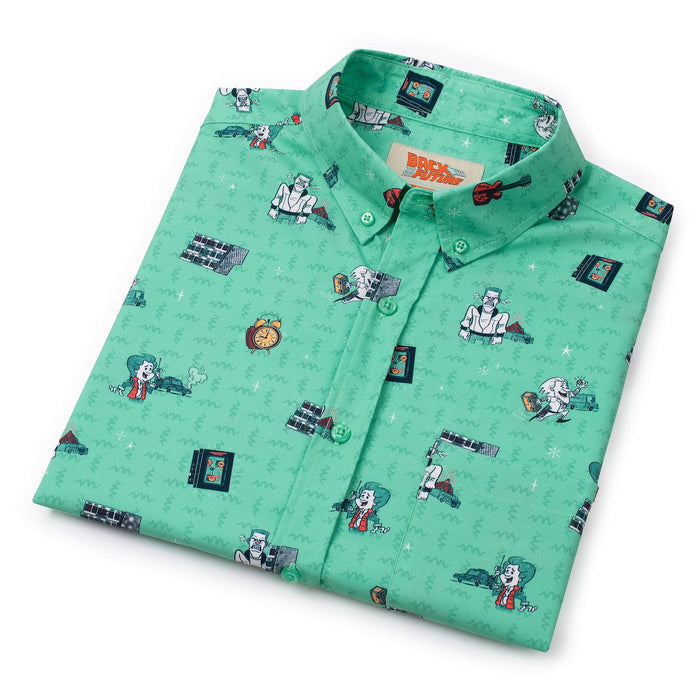 RSVLTS Back To The Future Short Sleeve Shirt Back to the Future "Hill Valley Hijinks" – KUNUFLEX Short Sleeve Shirt Back to the Future "Hill Valley Hijinks" – KUNUFLEX Short Sleeve Shirt