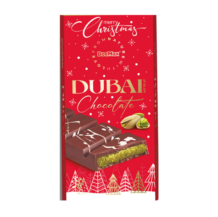 BEEMAX Dubai Milk Chocolate Christmas Candy Bar - 6 Count