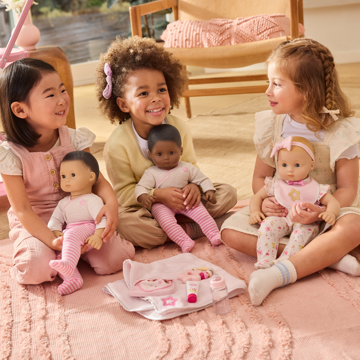 Bitty Baby® Doll #1 with black hair in Pretty Pink