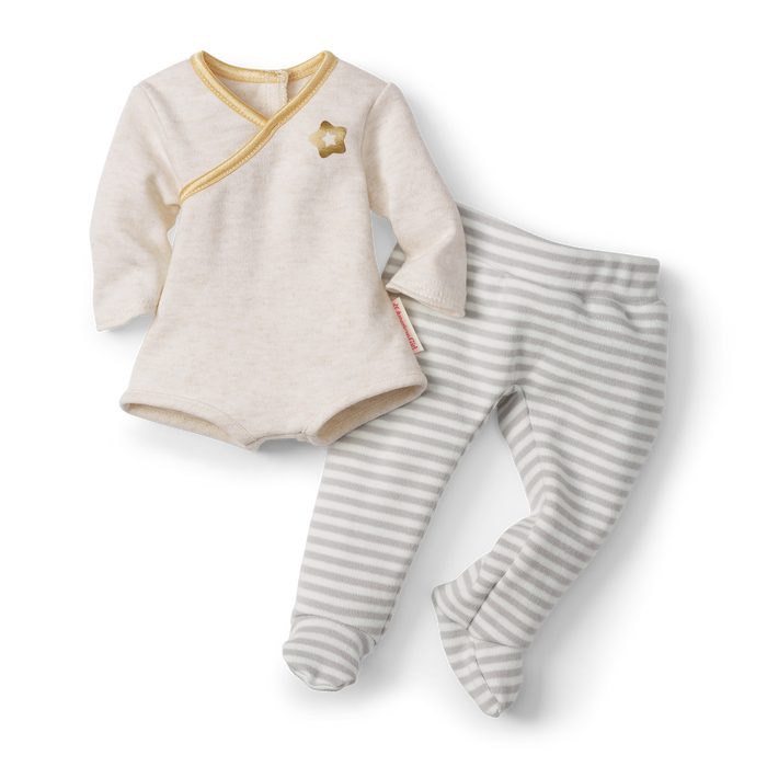 Bitty Baby® Doll #4 with black hair in Cloud Gray