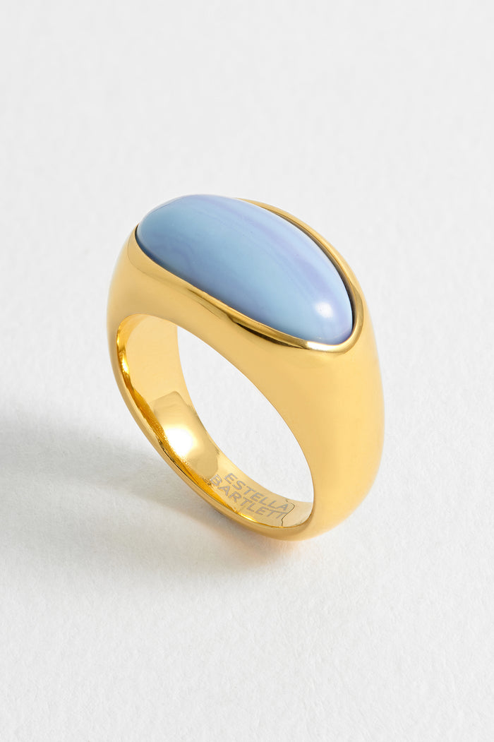 Blue Cabochon Gemstone Ring