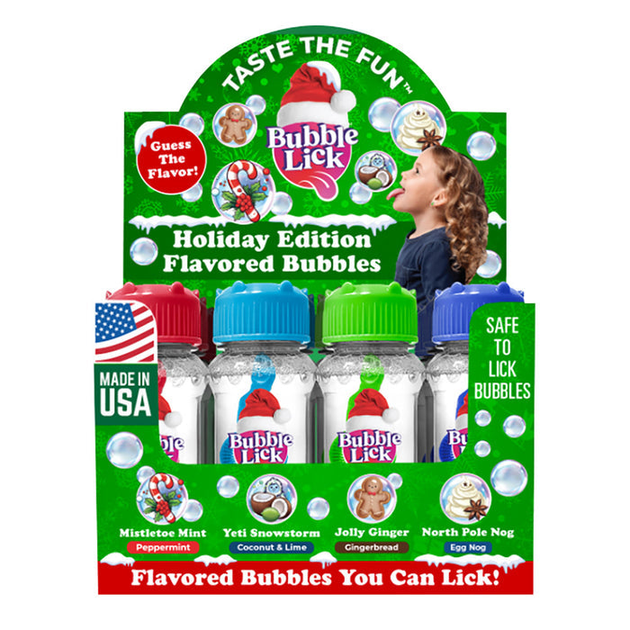 Bubblelick Holiday Mix Bubble Solution Bottles - 16 Count