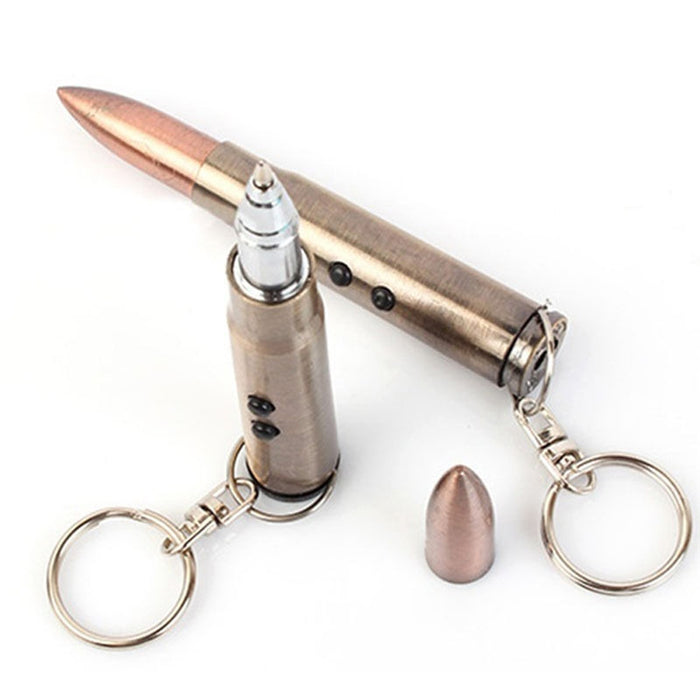 Bullet Keychain - 3in1 Laser Pointer LED Flashlight Ballpoint Pen Key Chain
