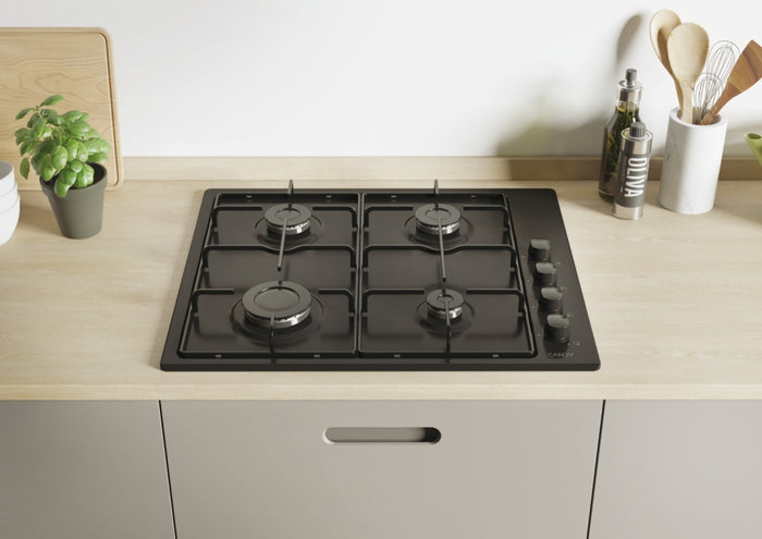 Candy Black Built-in 60cm Gas 4 zone | CHW6LBB