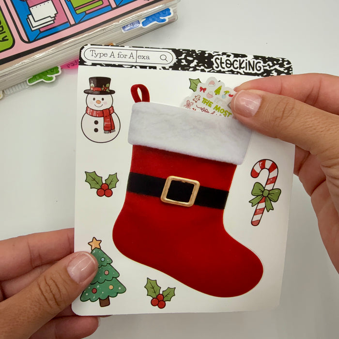 Christmas Stocking Jumbo Journaling Sticker Pocket