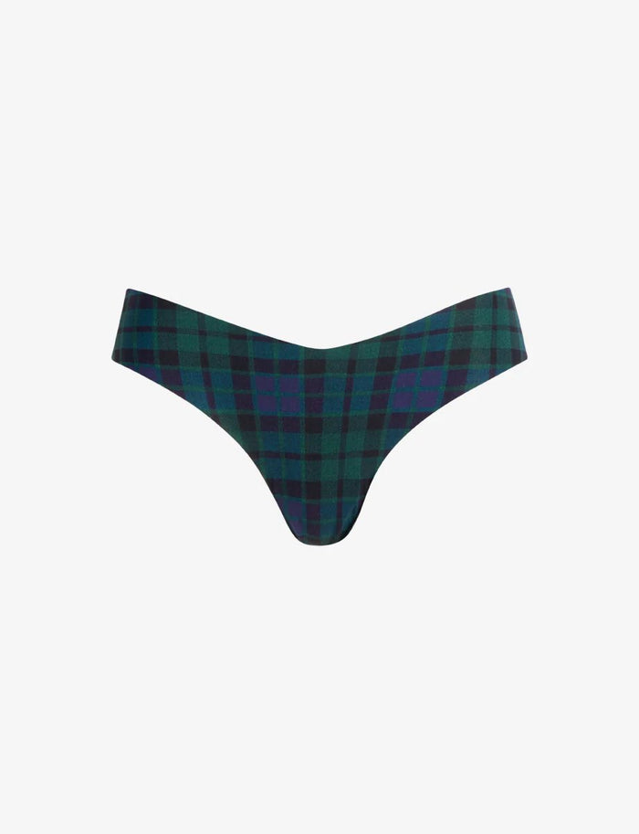 Classic Print Thong in Tartan Plaid