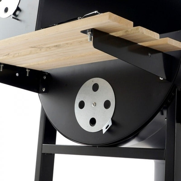COAL BARBECUE WITH COVER AND WHEELS HOME DECOR WOOD STEEL