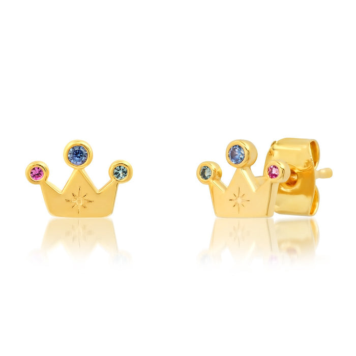 Crown Studs in Gold