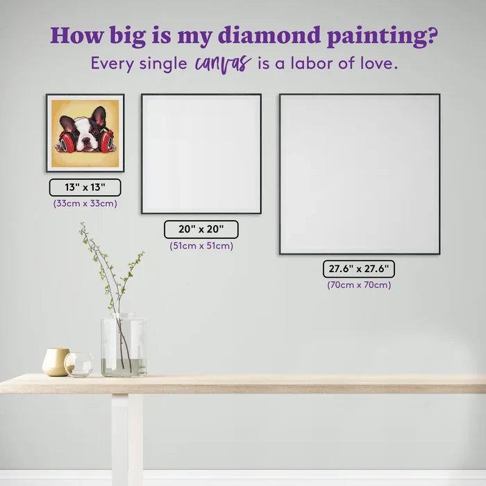 Diamond Art Club Headphone Frenchie Diamond Painting Kit