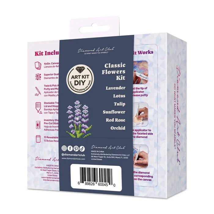 Diamond Art Club Mini Dazzles - Classic Flowers Diamond Painting Kit