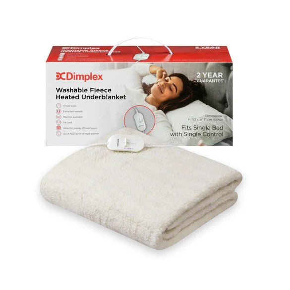 Dimplex Single Size Washable Electric Fleece Underblanket | DFB2001