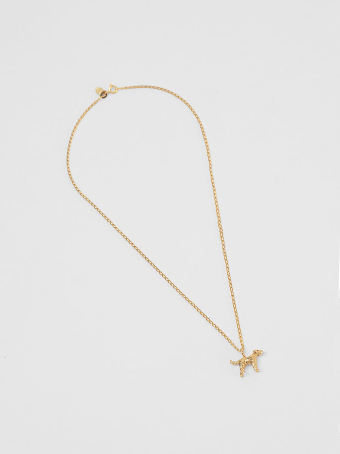 Wolf Circus Puppy Dog Charm Pendant Necklace in Gold-Necklaces-wolfcircus.com