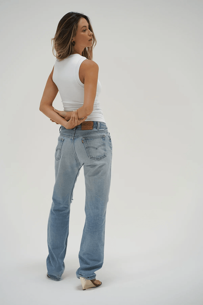 Double Layer Ribbed Tank in White