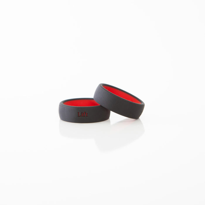 Dualtone Silicone Ring - Obsidian / Red
