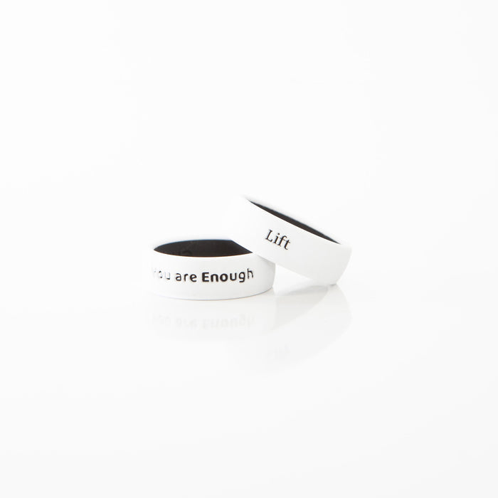 Dualtone Silicone Ring - White / Obsidian