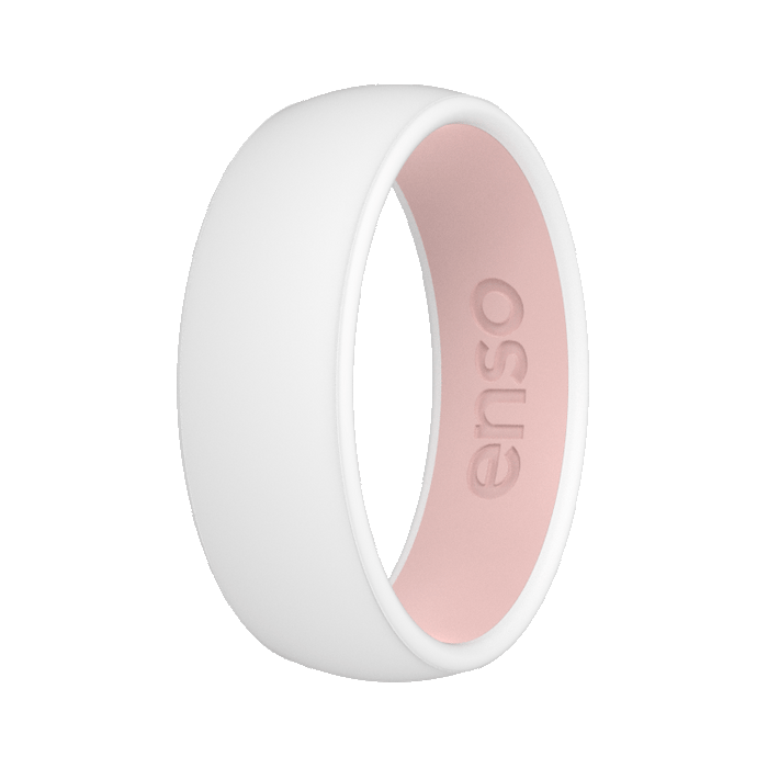 Dualtone Silicone Ring - White / Pink Sand