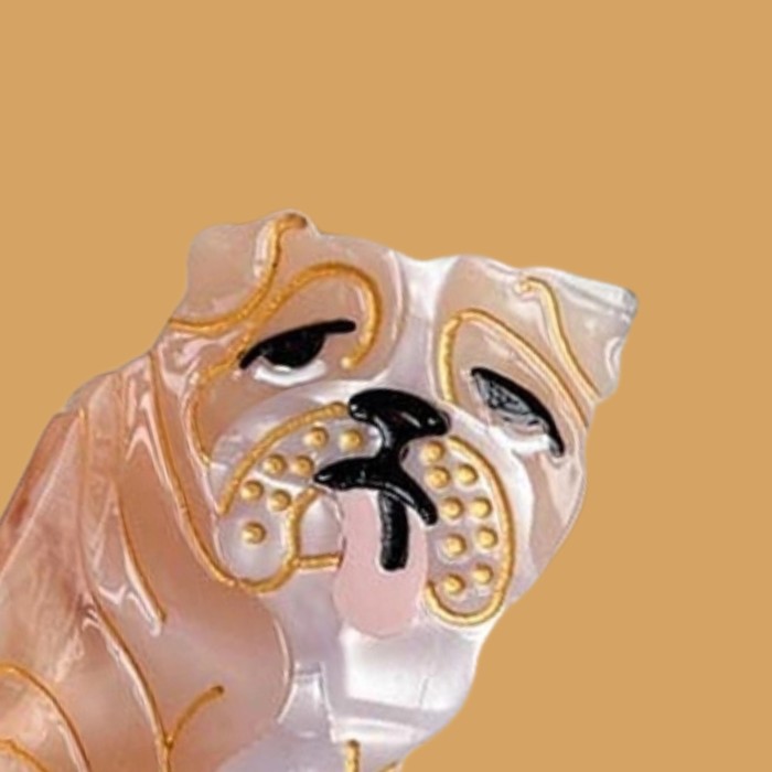 English Bulldog Hair Claw Clip