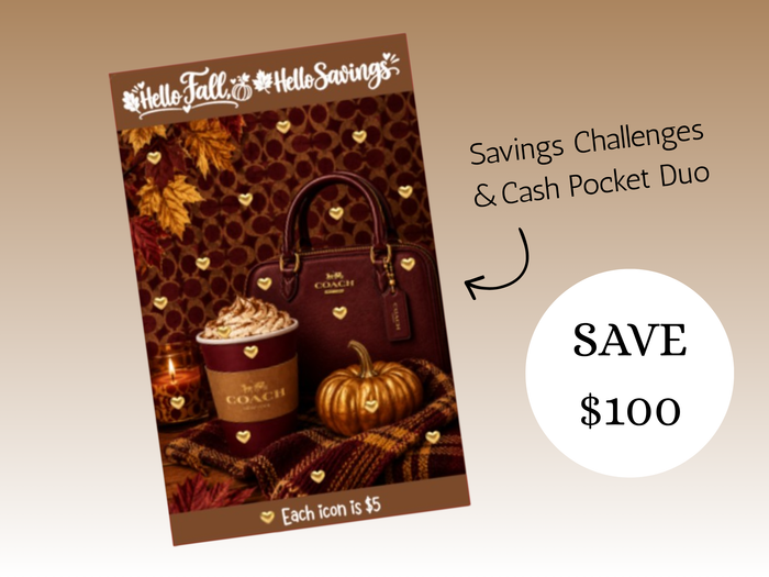 Fall Coach | Savings Insert /Cash Pocket Duo | A5 Rings | 100