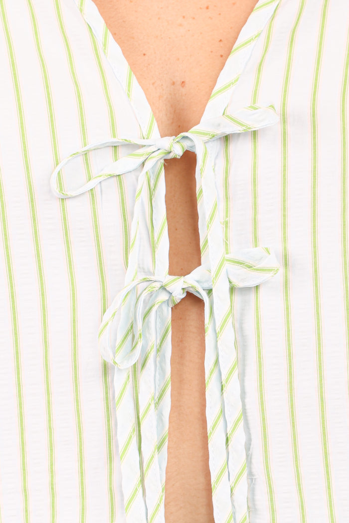 Petal and Pup USA SETS Flynn Short Set - Green Blue Stripe (Hold for Amazon)
