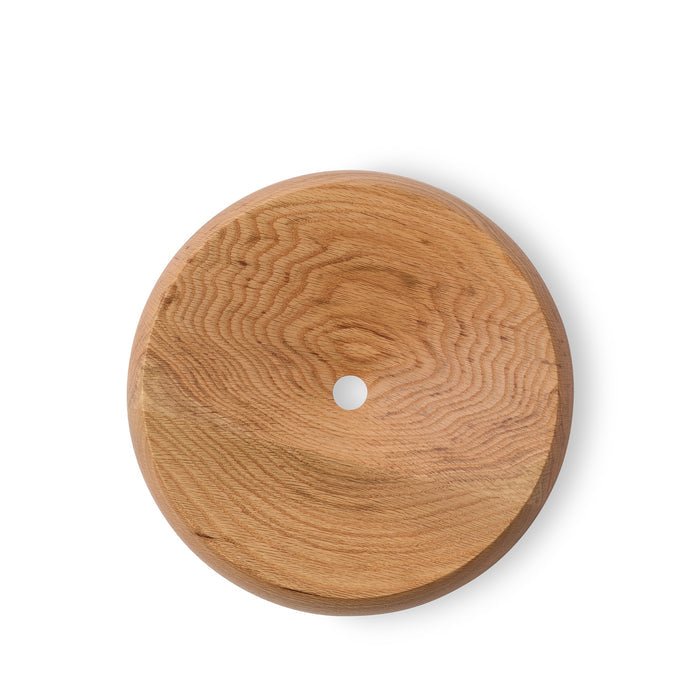 De Jong & Co milled fruit bowl in warm colored oak overhead view