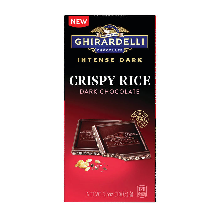 Ghirardelli Intense Dark Chocolate Crispy Rice Candy Bar - 12 Count