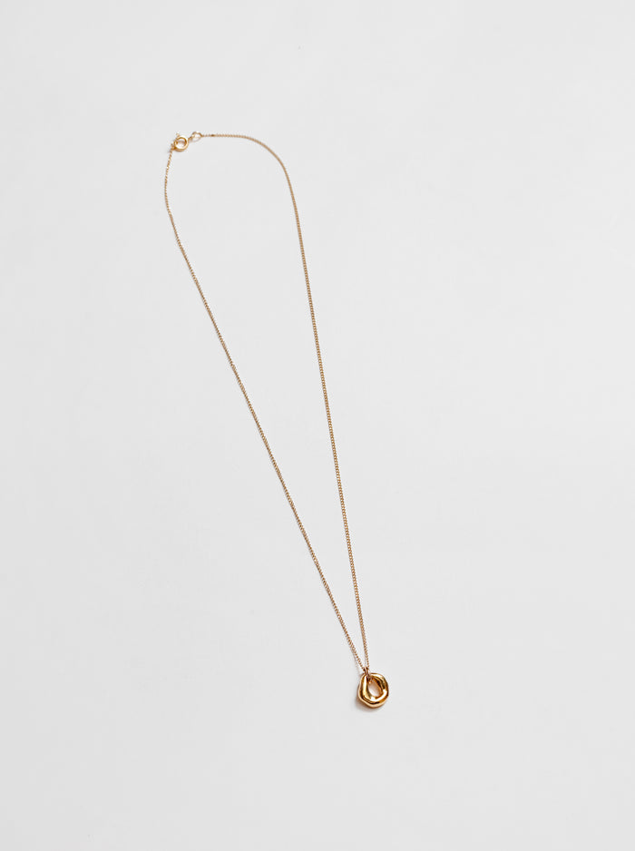 Wolf Circus Oval Pendant Necklace 14k Gold Plated | Recycled Materials | Gigi Necklace in Gold-Necklaces-wolfcircus.com