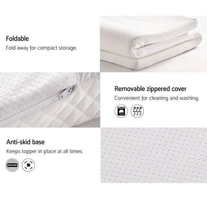 Giselle Bedding Memory Foam Mattress Topper 8cm Queen -Home Living Store - -