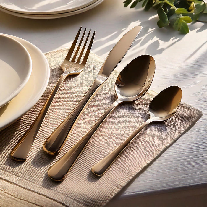 Gold Plated 16-Piece Cutlery Sets and Tableware