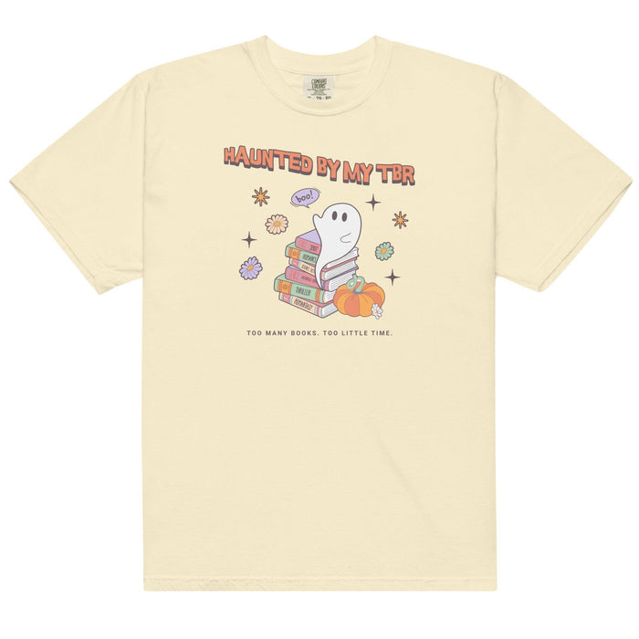 Haunted by TBR Tee Shirt - The Bean Workshop - book lovers, bookish, box tee, halloween