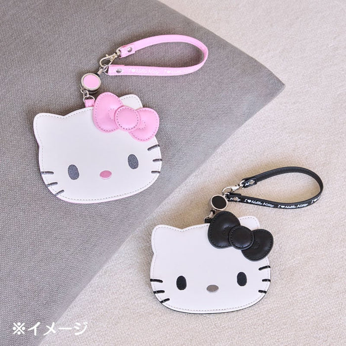 Hello Kitty Black Retractable ID Badge Reel (I Love Hello Kitty Series) Accessory Japan Original