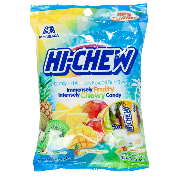 Hi Chew Tropical Mix Fruit Chews Peg Bag - 6 Count