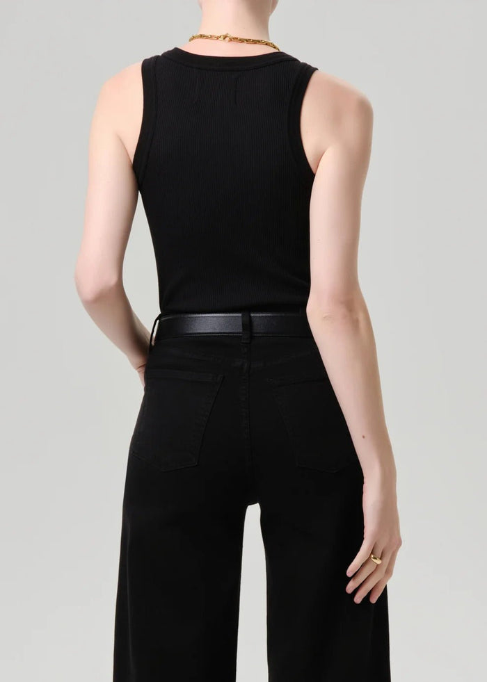 Isabel Rib Tank in Black