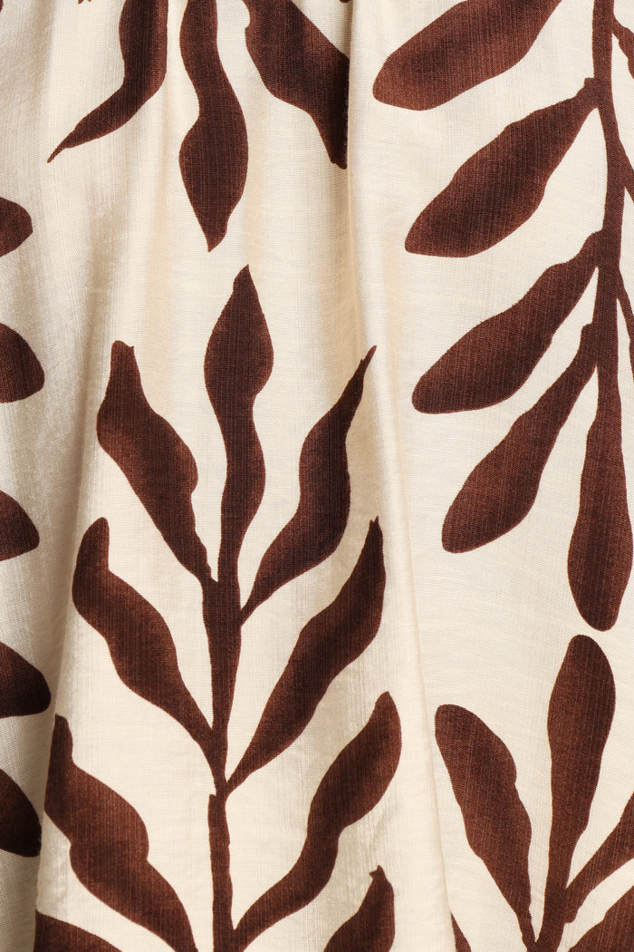 Petal and Pup USA TOPS July Long Sleeve Smock Top - Brown Palm