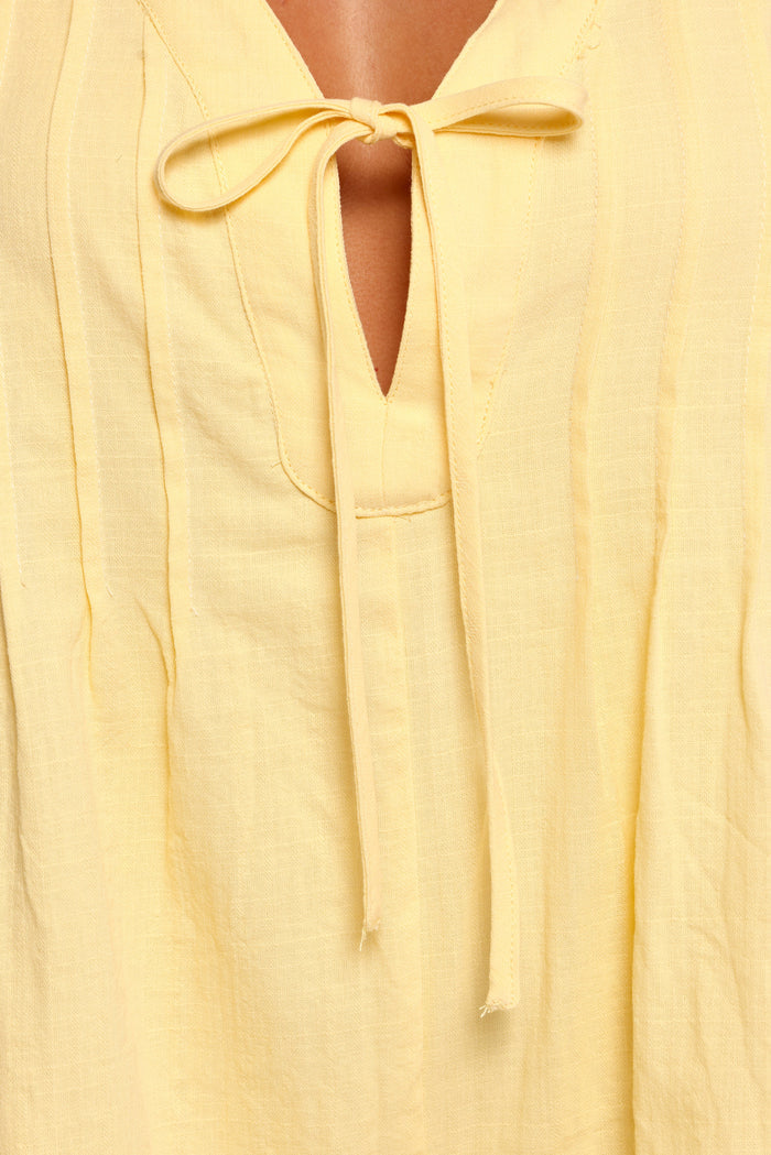 Petal and Pup USA PLAYSUITS Kallie Tie Front Romper - Butter Yellow