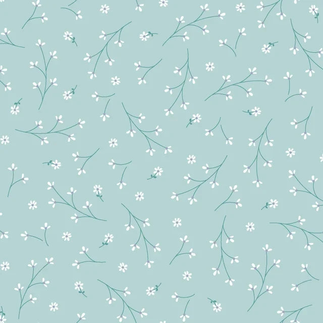 Kimberbell Basics - Pretty Petals, Aqua 3 Yard Cut