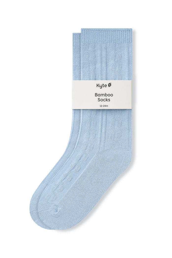 Knee High Socks in Breeze on a white background