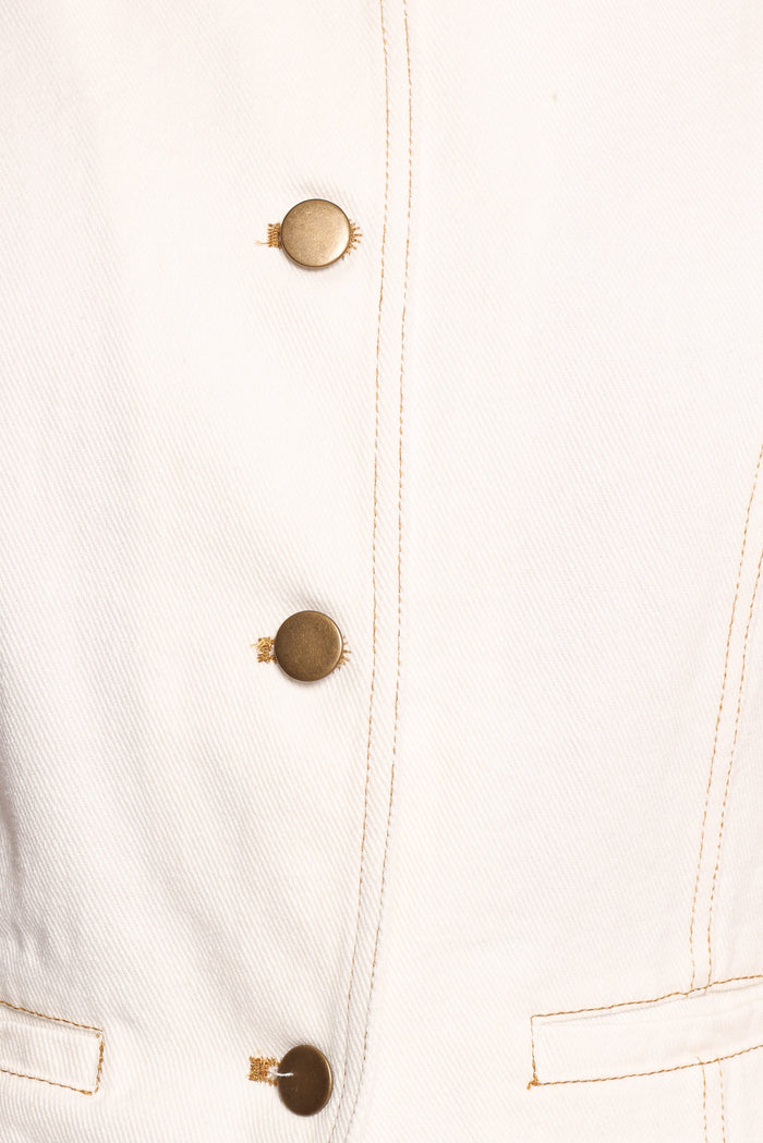 Petal and Pup USA TOPS Kristy Denim Vest - White