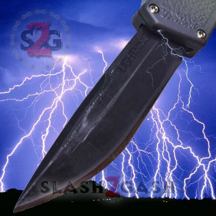 Taiwan Lightning OTF Dual Action Camo Automatic Knife - Tactical Plain Edge Camouflage