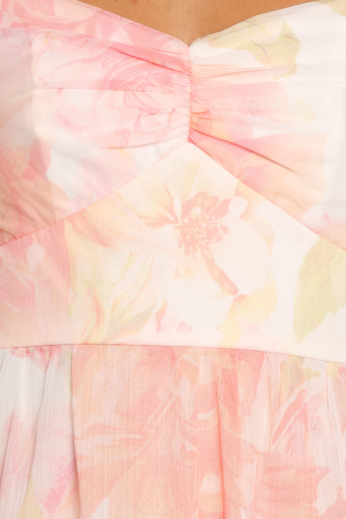 Petal and Pup USA DRESSES Lumis Midi Dress - Peach Floral (Hold for Rack)