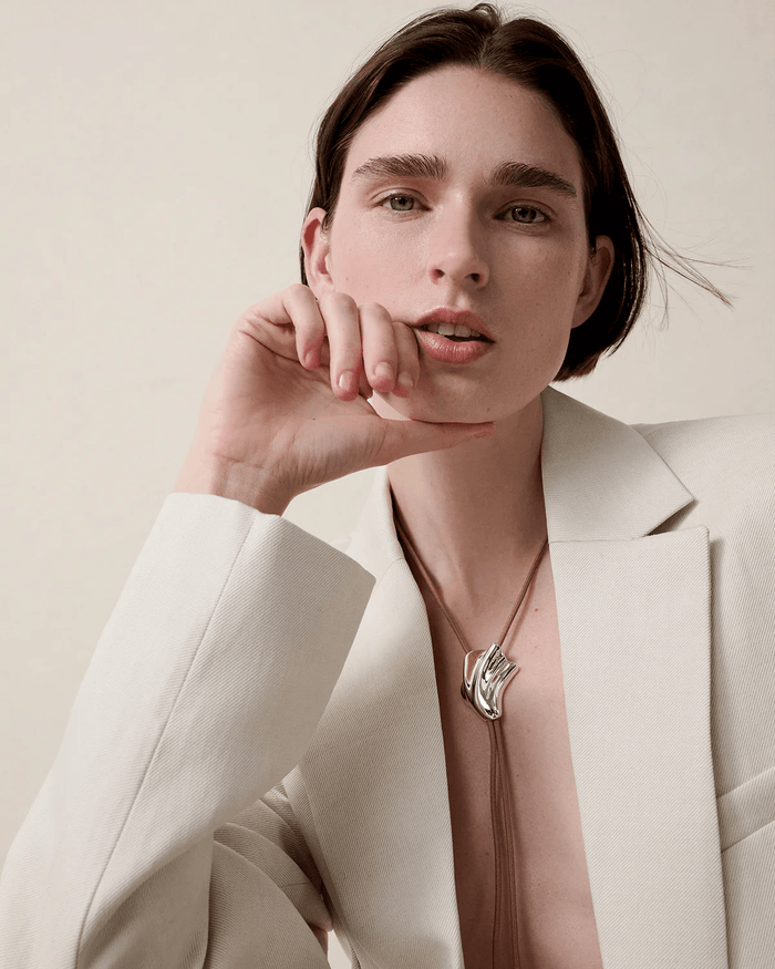 Lydia Bolo Tie in Silver