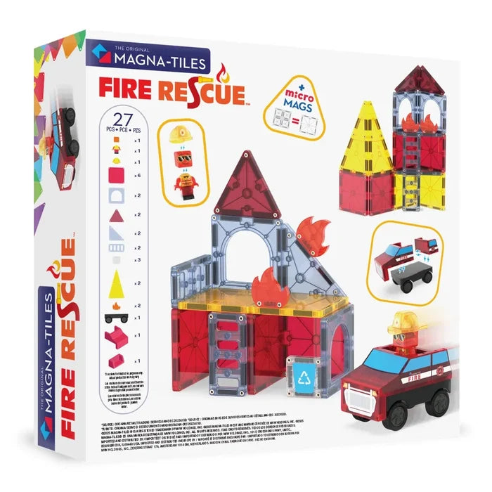 Magna-Tiles Fire Rescue - 27 Piece Magnet Block Building Set