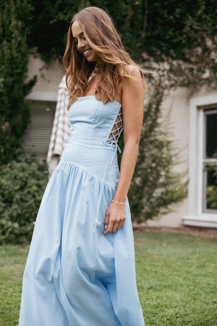 Petal and Pup USA DRESSES Maude Maxi Dress - Blue (Hold for Rack)