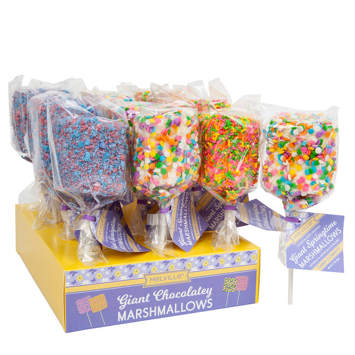 Melville Candy Company Spring Giant Chocolatey Marshmallow Lollipops - 12 Count