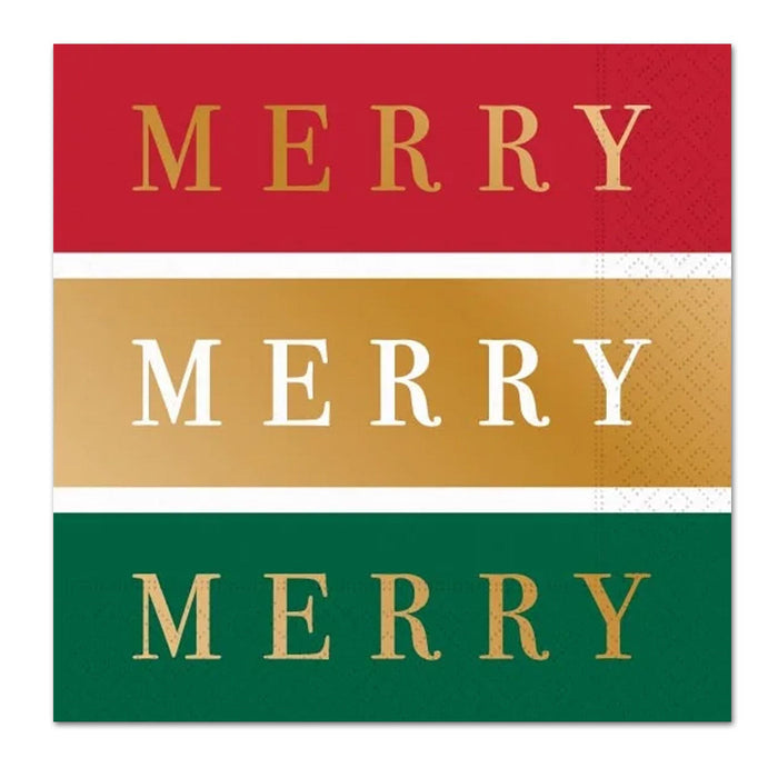 Merry Merry Merry Foil Paper Luncheon Napkins